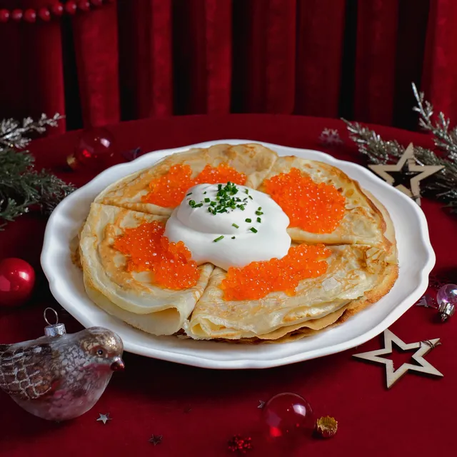 Caviar & Sour Cream Blini (Crêpes)